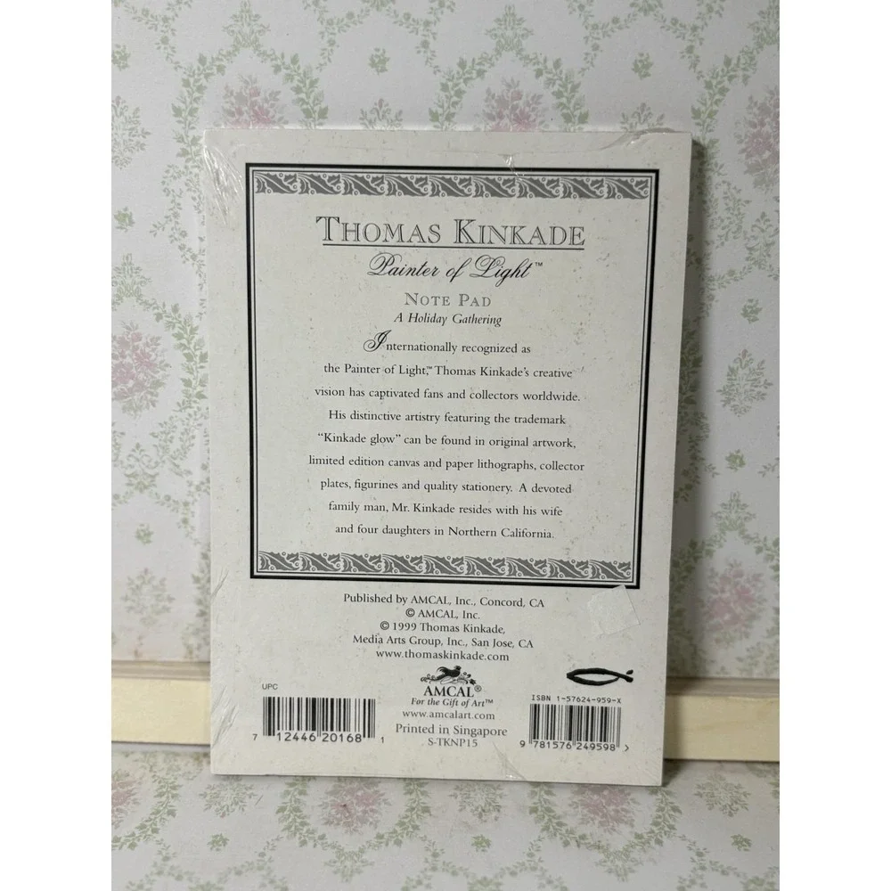 Vintage Thomas Kinkade Christmas Note Pad 